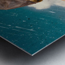 Pretty vintage female pin up pilot. Travel ready Metal print