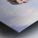 Outdoor fashion portrait. Spring twilight beauty Metal print