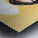 Dead zombie business woman brainstorming a idea Metal print