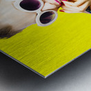 Retro yellow fashion portrait  Metal print