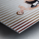 Stylish Brunette Pinup Woman In Vintage Interior Metal print