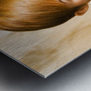 Short haired girl in floral dress Metal print