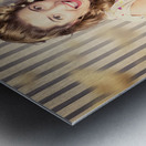 Young girl at the cinema watching halloween movie Metal print