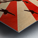 Retro asian pinup girl. War planes of revolution Metal print