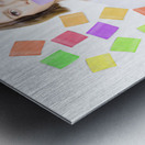 Busy business people with lots of sticky notes Metal print