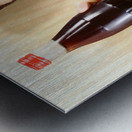 Female pin-up waiter serving drink at summer party Metal print