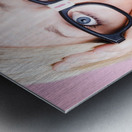 Hysterical business woman having panic attack Metal print