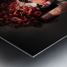 Angry Horror Clown Holding Butcher Saw In Darkness Metal print