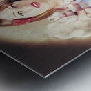 Pump action pin up woman killing glass grime Metal print