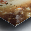 Nerd business man shouting out in fear of a bomb Metal print