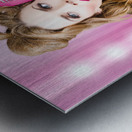 Sexy girl with brown hair style. Fashion faux pas Metal print