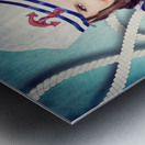 Navy sailor pinup girl in tug of war battle Metal print