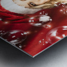 Attractive Christmas Woman Blowing Magic Bubbles Metal print