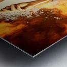 Visual fine art student painting an oil artwork Metal print