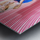 Retro Pinup Beauty On Psychedelic Background Metal print