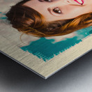 Vintage 1950 era pin-up woman with beach ball Metal print