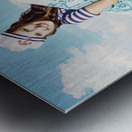 Australian sailor pin-up woman holding sign board Metal print