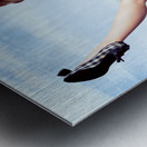 Fine art fifties poster girl on travel luggage Metal print