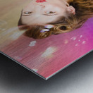 Beautiful pin-up girl at retro disco dance party Metal print