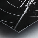 Black and white military marksman  Metal print