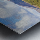 Rural landscape with mountains and valley village Metal print