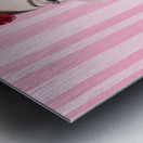 Cute candy store girl blowing chewing gum bubble Metal print