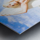 Blonde Surfboarder With Surfboard At Beach Metal print