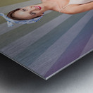 Pinup Housewife Sitting On Vintage Television Set Metal print