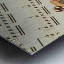 Vintage guitars on music sheet Metal print