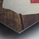 Antique nurses hat with red cross emblem Metal print