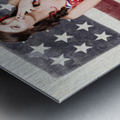 Grunge pin up woman in american fashion style Metal print