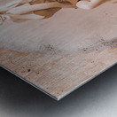 Happy american style pin-up girl on retro chair Metal print