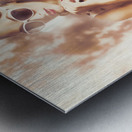 Pinup golden girl with perfect makeup and hair Metal print