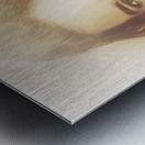 Winking pinup woman with retro hair and makeup Metal print