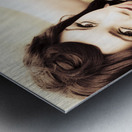 Woman With Retro Radio Metal print