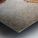 Beautiful Young Retro Woman With Cup Of Coffee Metal print