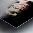 Scary Clown Standing In Shadows With Smoking Gun Metal print