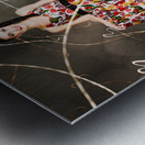 Woman dancing in colorful floral dress outdoor Metal print