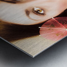 Pinup poster girl drinking at retro cocktail party Metal print