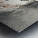 Crazy nurse of death looking at emergency sign Metal print