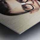 Funny Retro Male Nerd With Big Mouth On Copyspace  Metal print