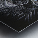 Dark blue peacock feathers  Metal print