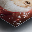 Beautiful Female Santa Making Christmas Wish Metal print