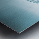 Dramatic dark blue mountain with snow and fog Metal print