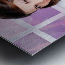 Happy Young Housewife Cleaning With Spray Bottle Metal print