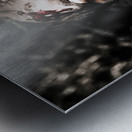 Horror zombie with finger food. Bad taste Metal print