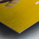 Inventive businessman with new technology Metal print