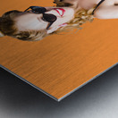 Sixties beach going pinup girl Metal print