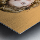 Shock horror pinup girl watching scary movie Metal print