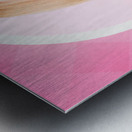 70s pin-up girl blowing pink bubble gum ball Metal print